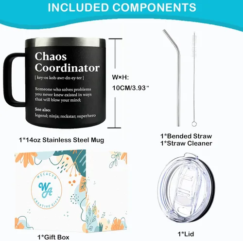 Miniatura 4 de WECACYD Regalos del coordinador del caos - Regalos de cumpleaños, Navidad, agradecimiento para mujeres, dama jefa, compañeras de trabajo
