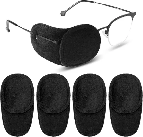 YUXIANLB 4 parches para ojos para adultos y niños, parche para ojos derecho e izquierdo para anteojos, parche reutilizable para ojos perezosos para
