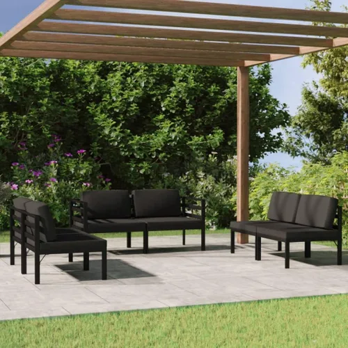 Miniatura 13 de Juego de 7 piezas para patio con cojines, sofá al aire libre, juego de bar de patio, muebles modernos para exteriores, banco de comedor