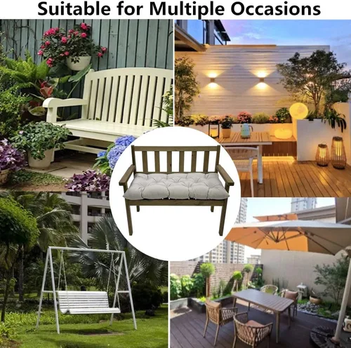Miniatura 5 de SEAHOME Cojín de Banco para Interiores/Exteriores, Cojín de Asiento de Columpio Impermeable, Cojín de Silla para Exteriores, para Tumbona Muebles