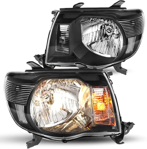 Miniatura 16 de JSBOYAT Conjunto de faros delanteros de recambio para camioneta Toyota Tacoma 2005-2011, bombillas incluidas (carcasa negra con reflector ámbar)