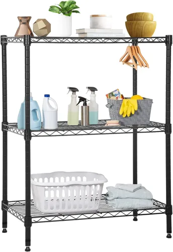 Miniatura 10 de Estantería ajustable de 4 niveles con capacidad de 1000 libras, estantes de almacenamiento de metal resistentes para baño, cocina, despensa, estante