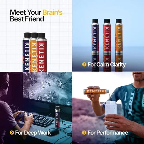 Miniatura 2 de KENETIK Concentrado de enfoque sin cafeína, combustible cerebral para resistencia cognitiva de claridad mental, sin azúcar, cetonas bioidénticas