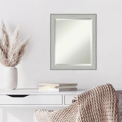 Miniatura 6 de Amanti Art Espejo de pared, espejo de marco de madera plateada Bel Volto para decoración de pared o para usar como espejo de baño para sobre