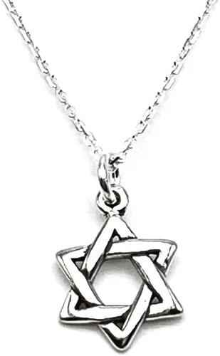 Miniatura 5 de KEVIN N ANNA Collar de plata de ley con dije de estrella de David, 18 pulgadas