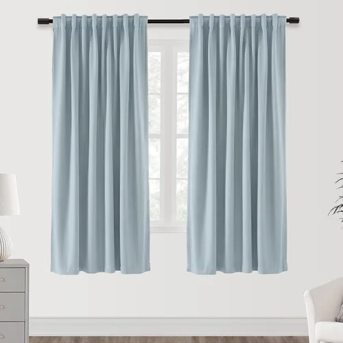 Miniatura 60 de SHINELAND Cortinas opacas cortas para ventanas de dormitorio, cortinas de baño, 45 pulgadas de largo