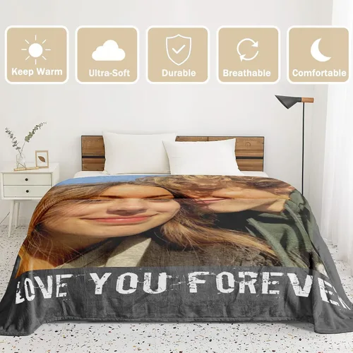 Miniatura 7 de Envío al día siguiente, manta personalizada para parejas con fotos, manta de franela personalizada, regalos para novio, novia, manta personalizada