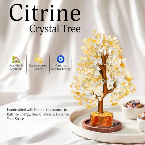 Miniatura 5 de Árbol de cristal de citrino - Decoración de feng shui - Árbol de los chakras - Artículos espirituales - Decoración del hogar - Árbol de piedras