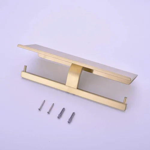 Miniatura 5 de TRUSTMI Soporte de papel higiénico de doble rollo con estante para teléfono, dispensador de papel de seda de acero inoxidable 304, a prueba