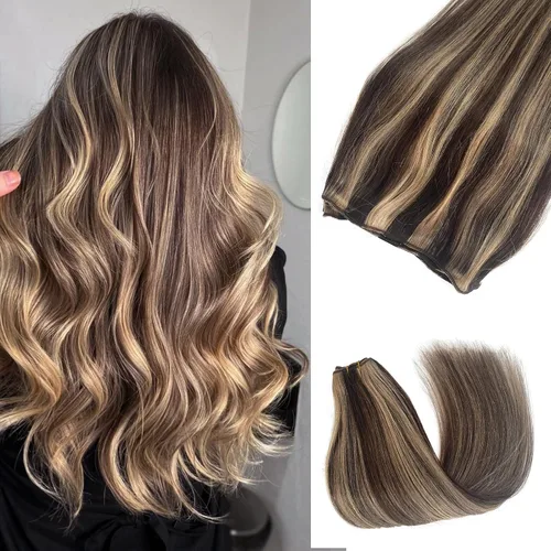 Miniatura 21 de Extensiones adhesivas rubias de cabello humano brasileño grado 9A, #60 rubio platino, cinta en 12 pulgadas, 20 unidades por juego, extensiones