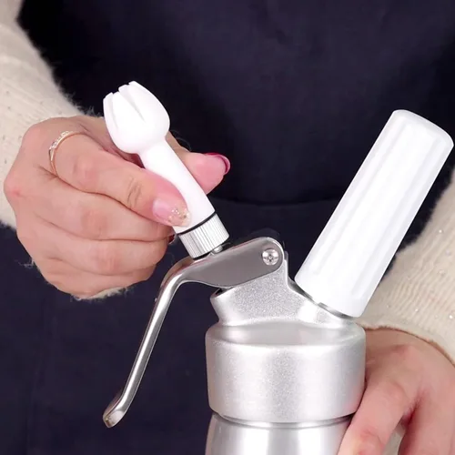 Miniatura 5 de Piezas de repuesto para dispensador de crema batida Fabricante de postres 3 consejos de decoración Gourmet Whip Culinary Soporte de cargador