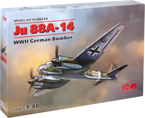 ICM Models ICM JU 88A-14 WWII Kit de modelo de bombardero alemán (escala 1/48)