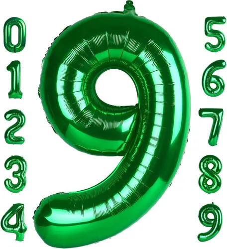 Miniatura 201 de Globos de números de 5 globos de 40 pulgadas, decoraciones de cumpleaños azules para niños y niñas, globos de números azul marino grandes