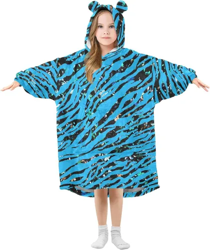 Miniatura 24 de Mantas portátiles para niños, súper suaves, cálidas y acogedoras, sudadera con capucha de gran tamaño, regalos para niños de 3 a 14 años, niñas