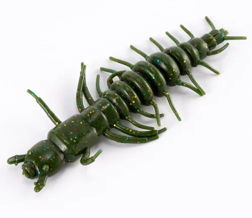 Miniatura 10 de Dr.Fish Paquete de 8/20 señuelos de pesca suave Hellgrammite cebo de gusano de 2 ''/3 pulgadas de agua dulce Bass Pesca Señuelos de plástico Grub