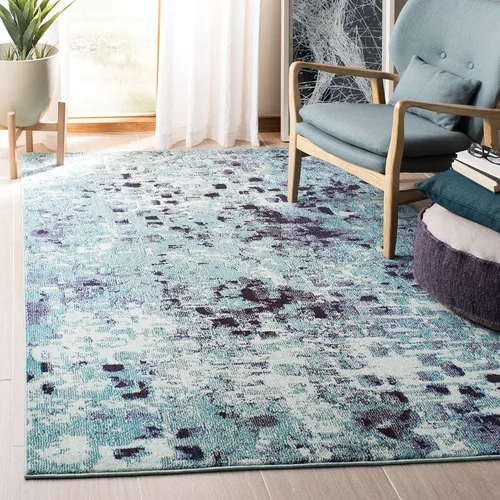 Miniatura 47 de SAFAVIEH MAD425H Madison Collection Alfombra decorativa cuadrada de 3', gris/naranja, diseño abstracto bohemio desgastado, no desprende pelusa