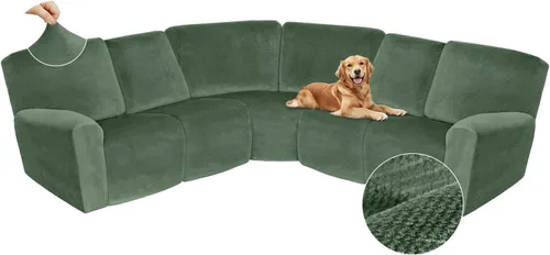 Miniatura 137 de Arfntevss Fundas de sofá seccional reclinable de terciopelo, Funda de sofá seccional de esquina para sofá reclinable, Funda elástica suave
