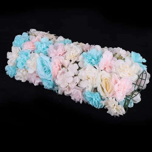 Miniatura 8 de Panel de pared de flores artificiales 3D, 24 x 16 pulgadas, 10 paneles de fondo de pared para exteriores, interiores, fiestas, bodas, día de San