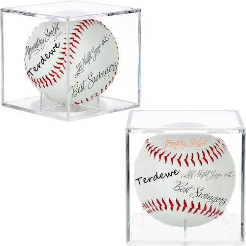 Paquete de 2 vitrinas de béisbol, caja de béisbol con protección UV, cajas de béisbol acrílicas para exhibición, protector de exhibición de