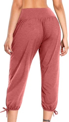 Miniatura 115 de Pantalones capri para mujer, estilo casual, de verano, elásticos, de cintura alta, pantalones de yoga, ajuste atlético, pantalones deportivos