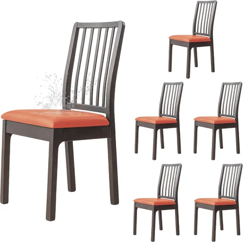 Miniatura 20 de Dimatic Juego de 2 fundas de asiento para silla, de piel sintética, impermeables, fundas elásticas para sillas de comedor, fundas protectoras