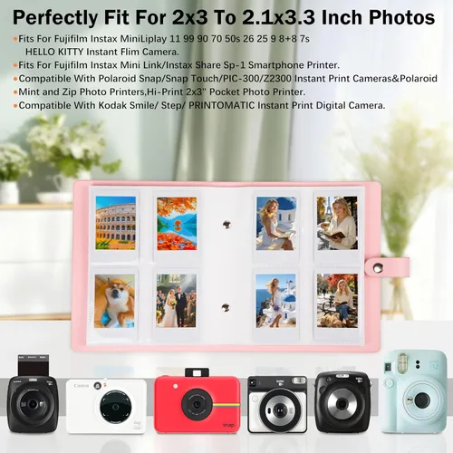 Miniatura 3 de Álbum de fotos de 256 bolsillos para cámara instantánea Fujifilm Instax Mini, cubierta de cuero, álbum de fotos para cámara instantánea Instax Mini