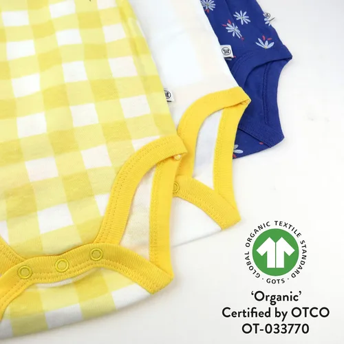 Miniatura 2 de HonestBaby - Conjunto de 3 monos de algodón orgánico de manga larga con cierre lateral