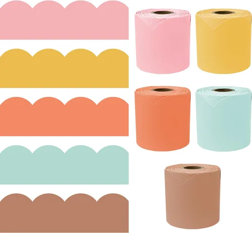 Miniatura 13 de Carson Dellosa - Bordes de tablón de anuncios negro, 290 pies, negro, blanco, lunares, rayas, decoración de aula, suministros para profesores, Casa