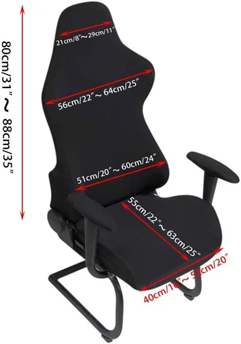 Miniatura 3 de BTSKY Fundas ergonómicas para silla de juegos de computadora de oficina, fundas elásticas de poliéster para silla reclinable de juegos de carreras