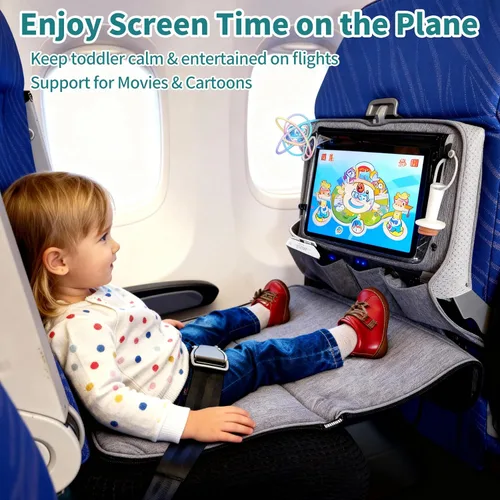 Miniatura 4 de Cama de avión para niños pequeños con cubierta de bandeja que se puede convertir en bolsa, extensor de asiento de avión para niños, cama de avión