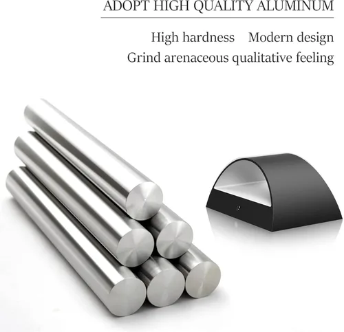 Miniatura 10 de Aipsun Juego de 2 apliques de pared LED modernos negros para interiores, con cable arriba y abajo, para sala de estar, dormitorio, pasillo, pasillo
