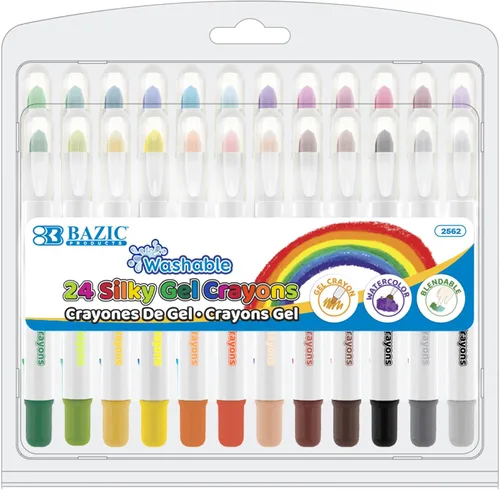 Miniatura 8 de BAZIC PRODUCTS Crayones de gel sedosos, 12 colores, lavables