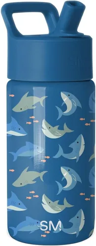 Miniatura 9 de Simple Modern Botella de agua para niños con tapa con pajilla, vaso aislado de acero inoxidable de 14 onzas para niños y a prueba de derrames
