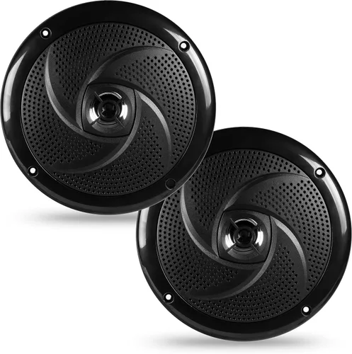 BELVA BMS65SB 400W pico (80W RMS) 6.5" altavoces coaxiales de 2 vías de montaje poco profundo para barcos/ATV/UTV/SxS/deportes motorizados, negro
