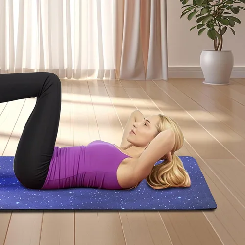 Miniatura 7 de Tapete de yoga, tapete de yoga con diseño antideslizante, tapete profesional de TPE para ejercicio, 72 x 24 pulgadas, tapete de entrenamiento