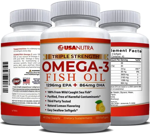 Aceite de pescado Omega 3 de 2250 mg con 1350 EPA + 900 DHA Aceite de pescado islandés capturado en la naturaleza de triple fuerza, 120 cápsulas.