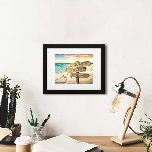 Miniatura 8 de Cartel de corazón en corazón, impresión de fotos o lienzo personalizados únicos con nombres de pareja y fecha especial en el letrero, regalo Signo
