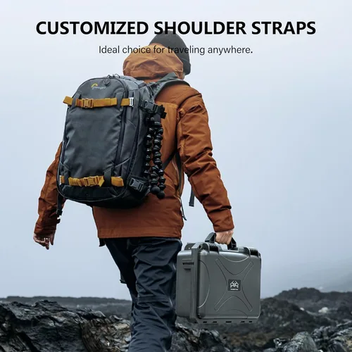 Miniatura 6 de STARTRC Mini 4 Pro Funda de transporte dura impermeable para DJI Mini 3 Pro/3 accesorios, estuche de viaje para Fly More Combo de doble capa Gris