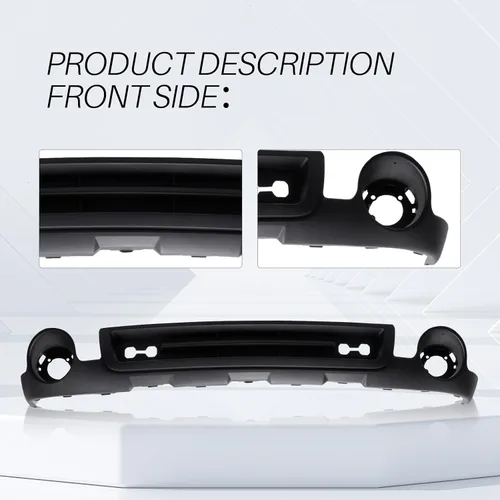 Miniatura 4 de CarPartsDepot Deflector de parachoques delantero inferior cenefa con agujero de lámpara antiniebla compatible con GMC Sierra 1500 15131299 GM1015100