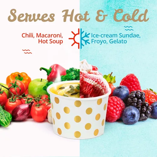 Miniatura 7 de MATICAN Vasos de papel para helado, 100 cuencos desechables de postre de 9 onzas para alimentos calientes o fríos, suministros de fiesta de 9 onzas