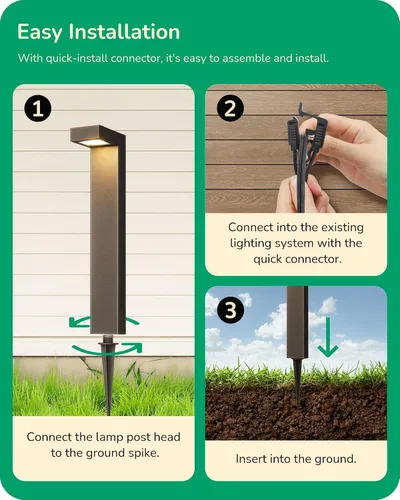 Miniatura 3 de EDISHINE Paquete de 6 conectores de cable de bajo voltaje, conectores de cable de iluminación de paisaje, impermeables, para iluminación