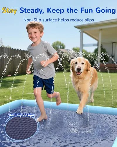 Miniatura 2 de VISTOP - Alfombrilla antideslizante para niños y perros, juguetes acuáticos de verano para piscinas de aspersión - Alfombrilla divertida para jugar