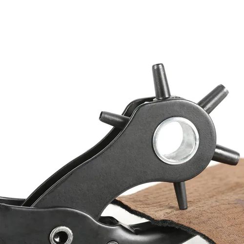 Miniatura 4 de Perforadora de agujero para cinturón, herramienta de punzonado de cuero resistente, perforadora ajustable para cinturones