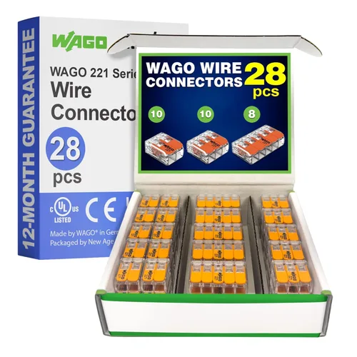 Miniatura 11 de WAGO 221 Serie 80 piezas de conectores de alambre de empalme compactos Incluye (40x 221-412) (25x 221-413) (15x 221-415) Conectores de alambre