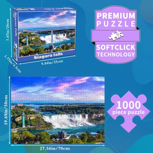 Miniatura 2 de Rompecabezas para adultos de 1000 piezas para adultos, rompecabezas de 1000 piezas, 1000 piezas, cataratas del Niágara
