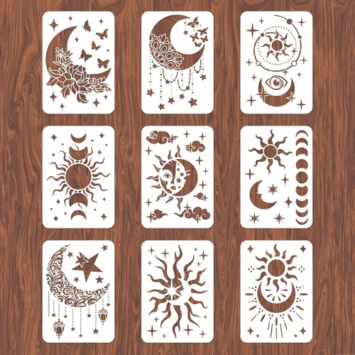 Miniatura 17 de INFUNLY Plantillas de Pared de Mandala para Pintar Plantillas de Azulejos Reutilizables para Paredes Plantillas de Piso de Concreto 12"X12
