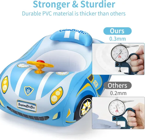 Miniatura 3 de Swimbobo Toddler Pool Float with Seat Boat Inflatable Ride-on Car for Kids Outdoor Toys