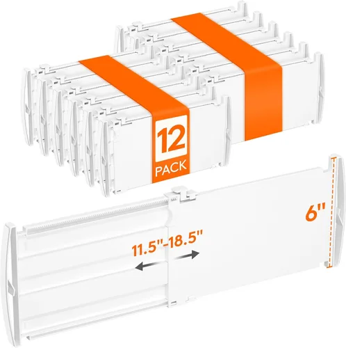 Miniatura 12 de Lifewit - Paquete de 4 separadores de cajones de 8 pulgadas de alto, 13.8 a 22.2 pulgadas, organizadores de cajones profundos ajustables