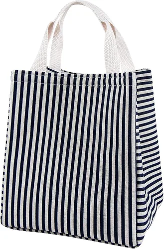 Miniatura 9 de Lonchera térmica para mujeres y hombres, bolsas reutilizables para el almuerzo para adultos para el trabajo o viajes (cuadros negros)