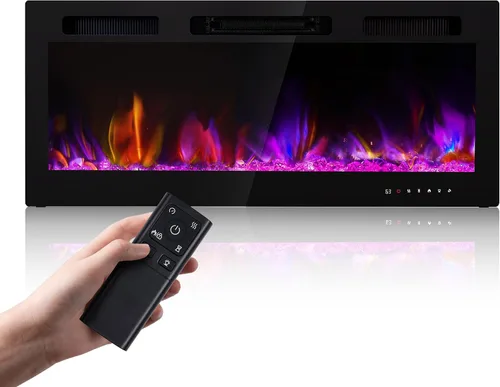 Miniatura 10 de Chimenea eléctrica de inserción Realsmart de 30" 1500W, chimeneas de pared montadas, calentadores empotrados, aptas para 2 X 6 stub, control remoto